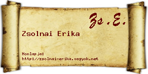 Zsolnai Erika névjegykártya